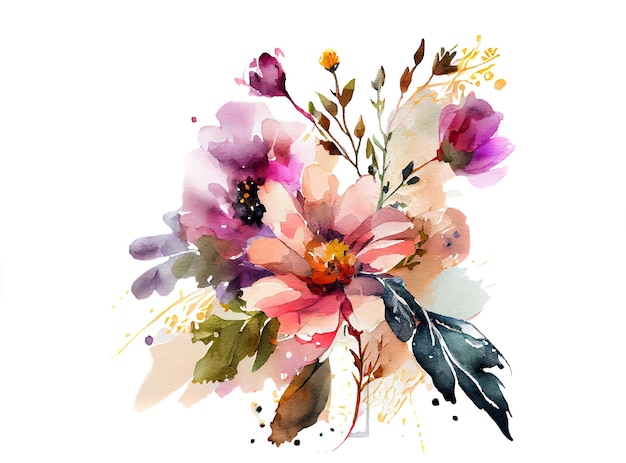 Illustrazione dell'acquerello di fiori png con trasparenza