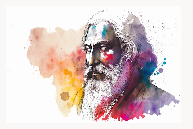 Illustrazione dell'acquerello di Rabindranath Tagore