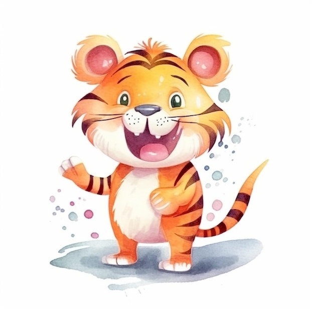Illustrazione dell'acquerello di una tigre