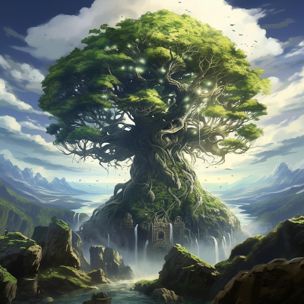 Illustrazione dell'albero di Yggdrasil