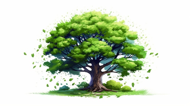 Illustrazione dell'albero verde Generativo ai