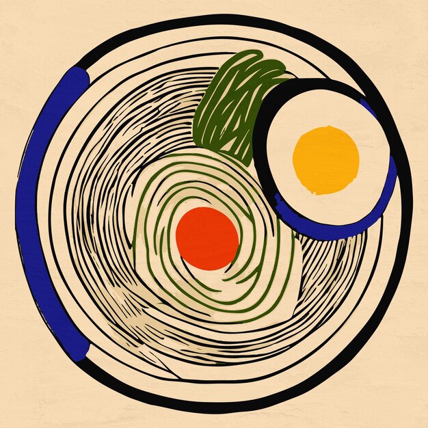 Illustrazione dell'amante del Giappone della zuppa di ramen del cibo giapponese