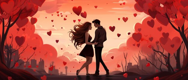 Illustrazione dell'amore e del giorno di San Valentino