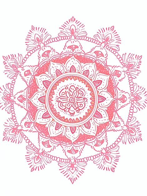 illustrazione dell'arte della linea del confine del mandala in rosa