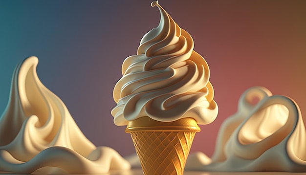 Illustrazione dell'arte digitale del gelato soft serve AI generativa