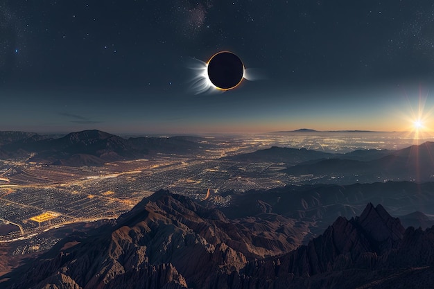 illustrazione dell'eclissi solare totale