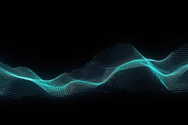 Illustrazione dell'effetto d'onda digitale dell'onda astratta Ai generativa