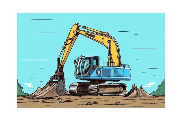 Illustrazione dell'escavatore Illustrazione del trasporto AI generativa