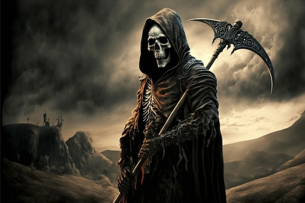 Illustrazione dell'IA generativa di Grim Reaper