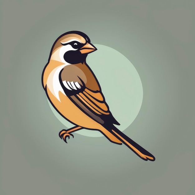 Illustrazione dell'icona del passero Design minimalista della clipart vettoriale con logo
