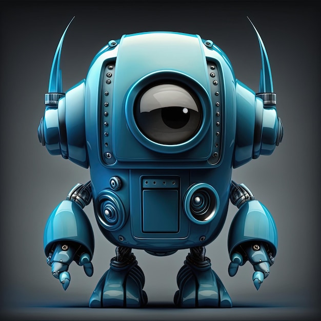 Illustrazione dell'icona del robot su IA generativa blu