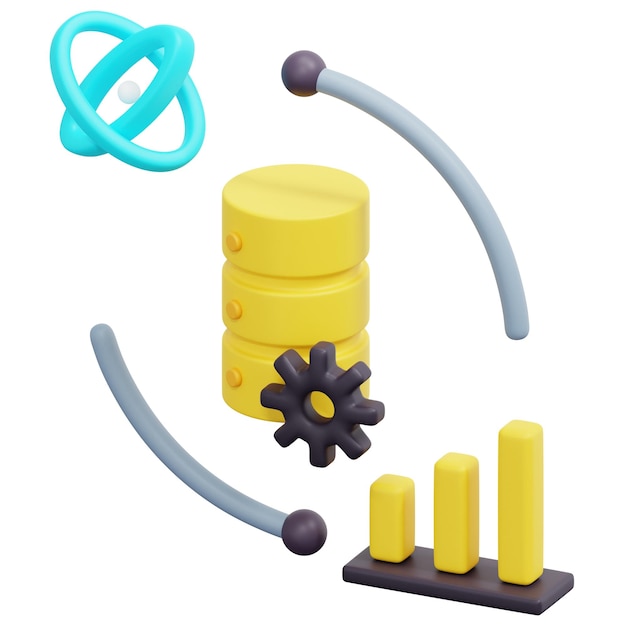 illustrazione dell'icona di rendering 3d dei dati