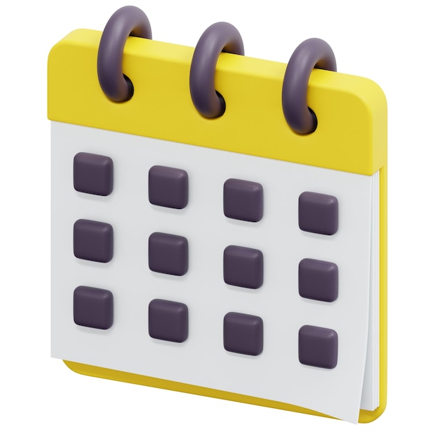 illustrazione dell'icona di rendering 3d del calendario
