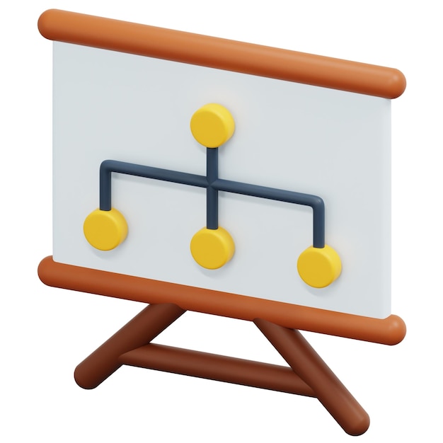 illustrazione dell'icona di rendering 3d del diagramma di flusso