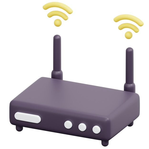 illustrazione dell'icona di rendering 3d del router