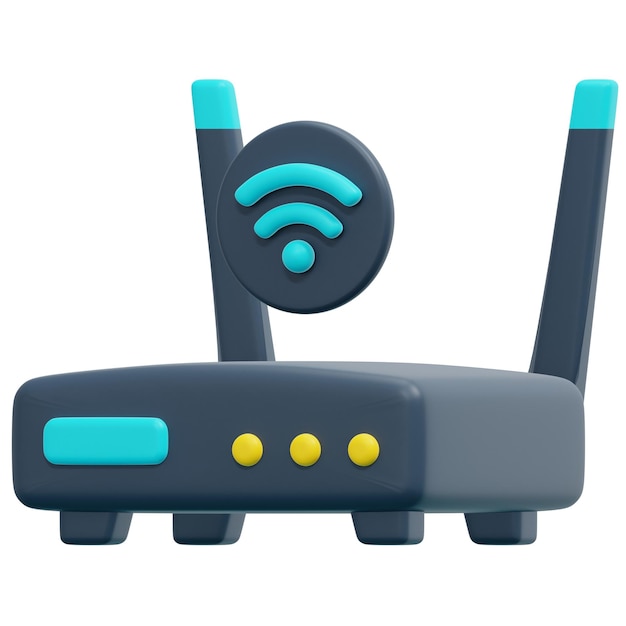 illustrazione dell'icona di rendering 3d del router