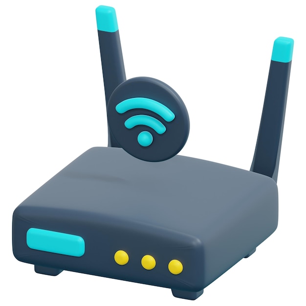 illustrazione dell'icona di rendering 3d del router