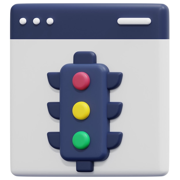 illustrazione dell'icona di rendering 3d del traffico