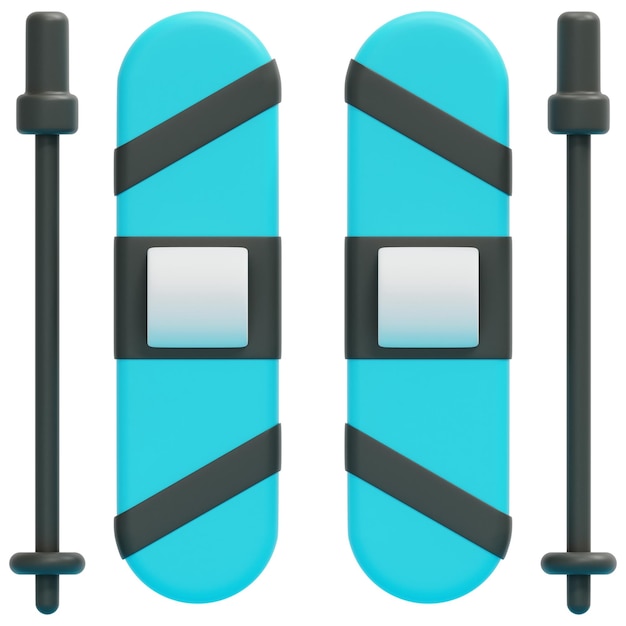 illustrazione dell'icona di rendering 3d di sci