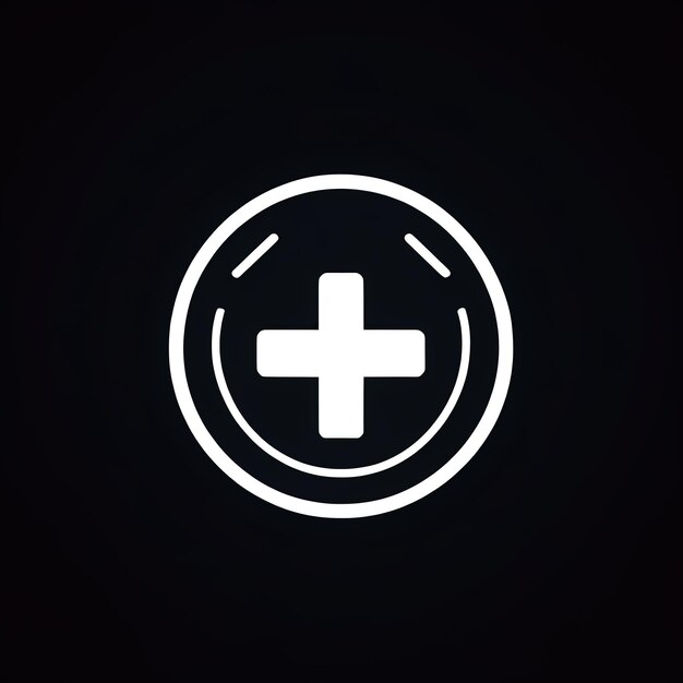 illustrazione dell'icona piatta del vettore croce medica su sfondo nero più simbolo icona piatta bianca su dar