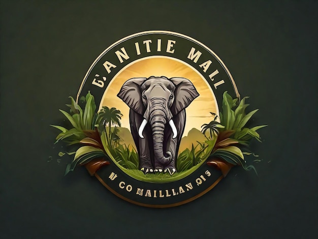 illustrazione dell'icona vettoriale del logo dell'elefante