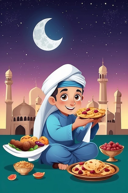 Illustrazione dell'Iftar piatto