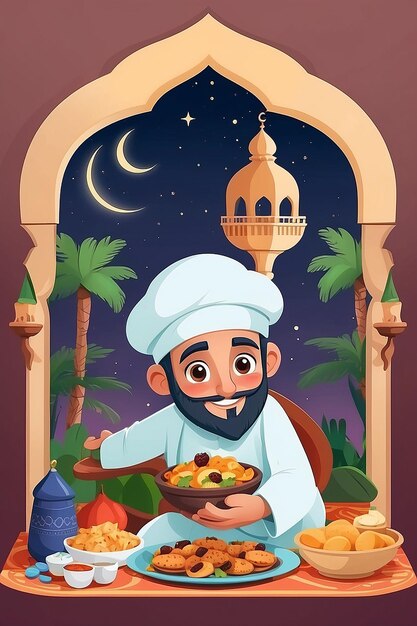 Illustrazione dell'Iftar piatto