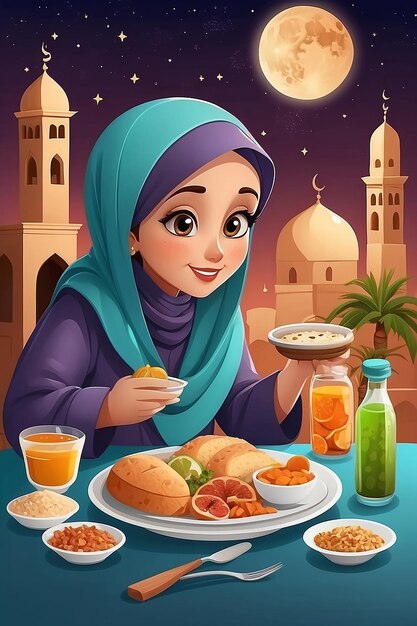 Illustrazione dell'Iftar piatto