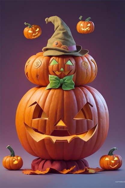 Illustrazione dell'immagine del tema dell'uomo della zucca di Halloween