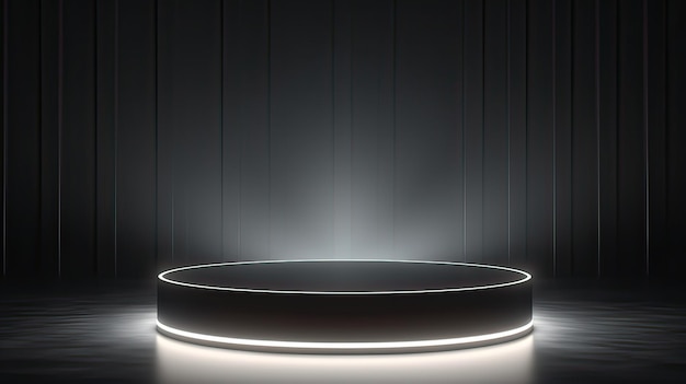 Illustrazione dell'immagine di rendering 3D del display sul podio dello spazio vuoto per il modello del prodotto