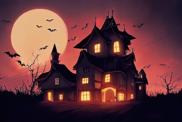 Illustrazione dell'immagine di sfondo del tema del concetto di notte di Halloween