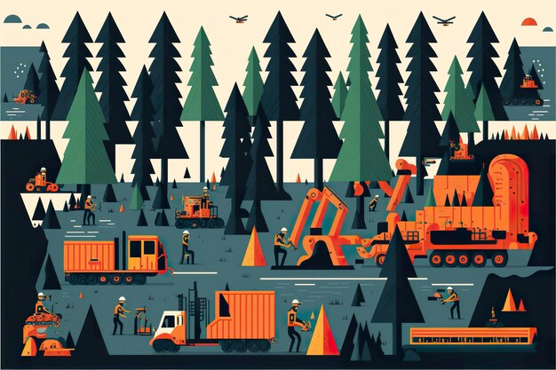 Illustrazione dell'industria forestale