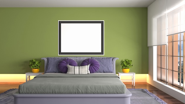 Illustrazione dell'interno della camera da letto