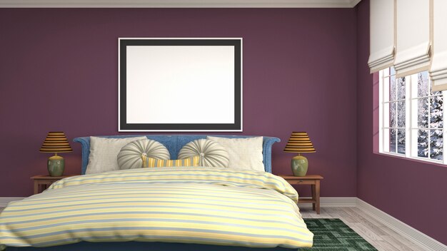 Illustrazione dell'interno della camera da letto