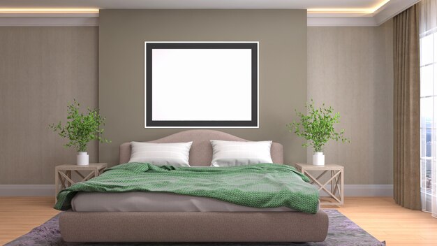 Illustrazione dell'interno della camera da letto