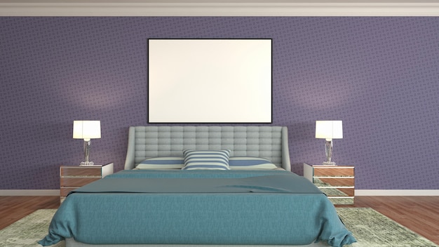 Illustrazione dell'interno della camera da letto