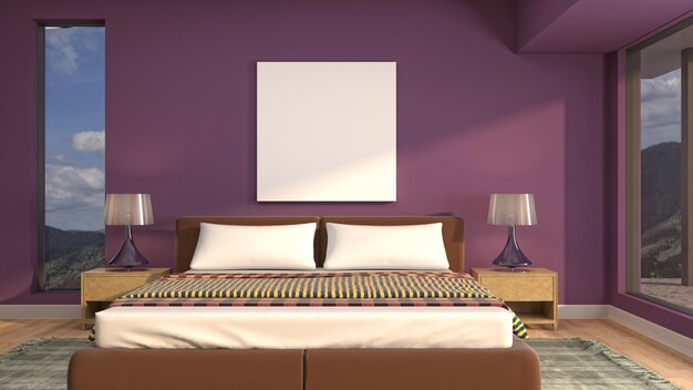 Illustrazione dell'interno della camera da letto