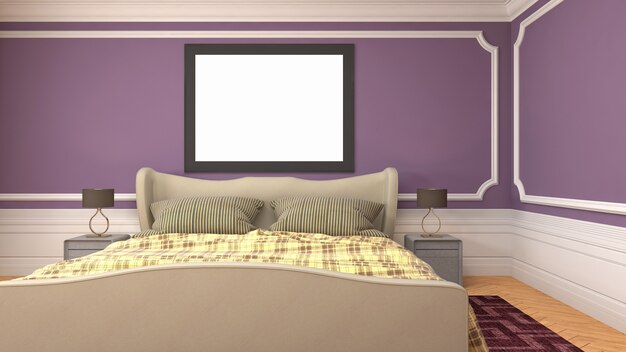 Illustrazione dell'interno della camera da letto