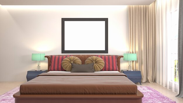 Illustrazione dell'interno della camera da letto