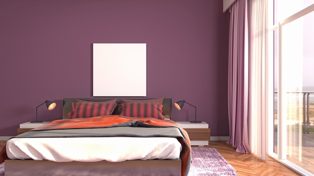 Illustrazione dell'interno della camera da letto