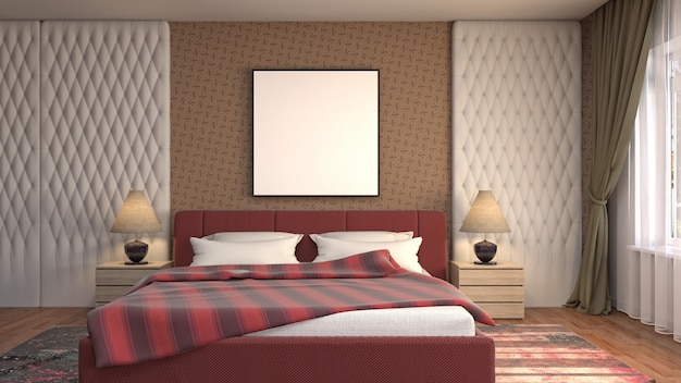 Illustrazione dell'interno della camera da letto