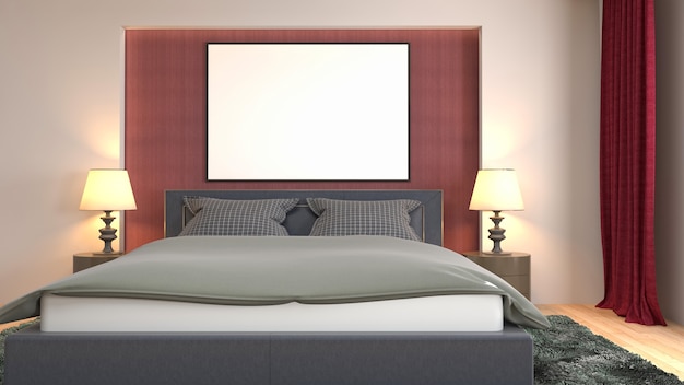 Illustrazione dell'interno della camera da letto