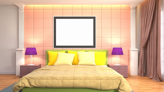 Illustrazione dell'interno della camera da letto