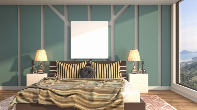 Illustrazione dell'interno della camera da letto