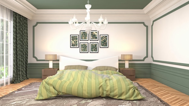 Illustrazione dell'interno della camera da letto