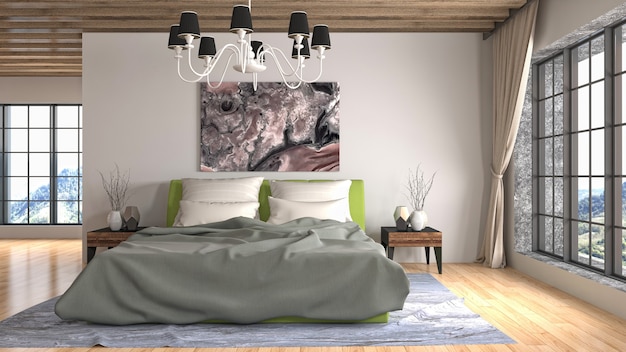 Illustrazione dell'interno della camera da letto