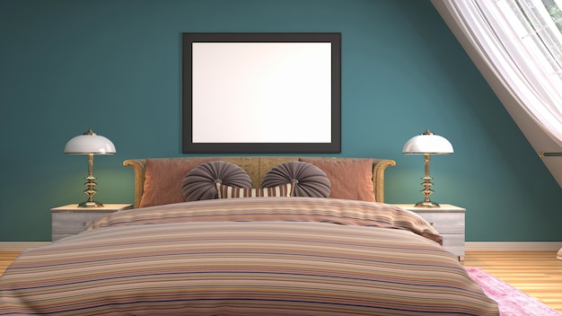 Illustrazione dell'interno della camera da letto