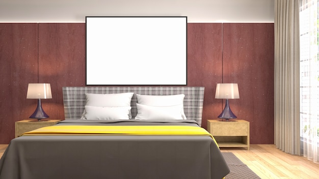 Illustrazione dell'interno della camera da letto