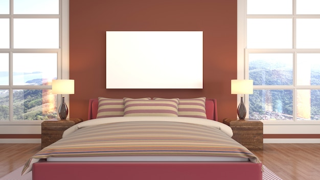 Illustrazione dell'interno della camera da letto