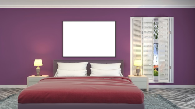 Illustrazione dell'interno della camera da letto